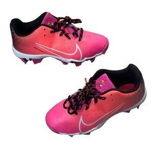 Nike Hyperdiamond 4 Keystone Fastflex Pink Black Softball Cleats Girls Size 3Y